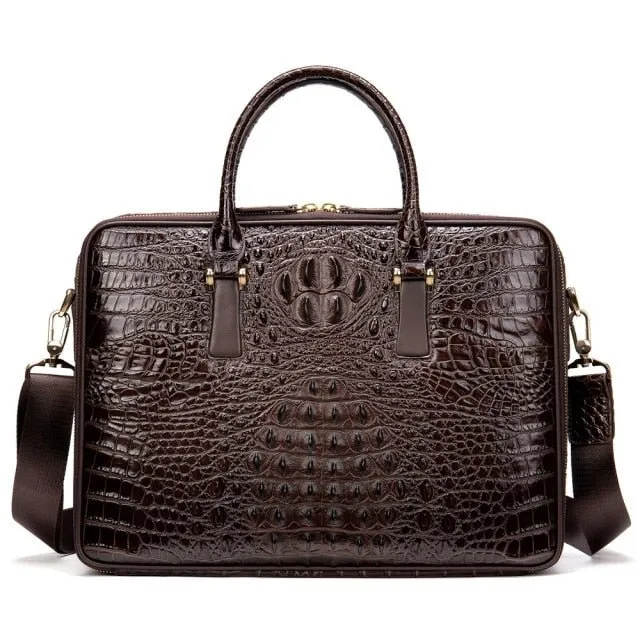 Exquisite CrocLeather Laptop Office Handbag