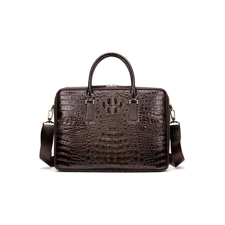 Exquisite CrocLeather Laptop Office Handbag