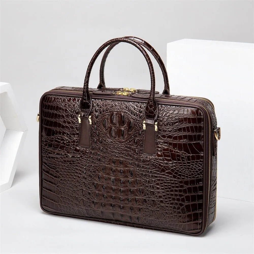 Exquisite CrocLeather Laptop Office Handbag