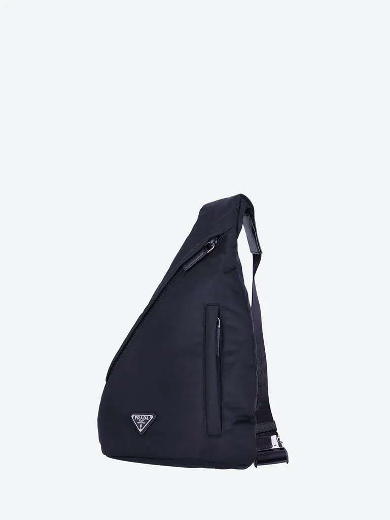 Fabric backpack with leather