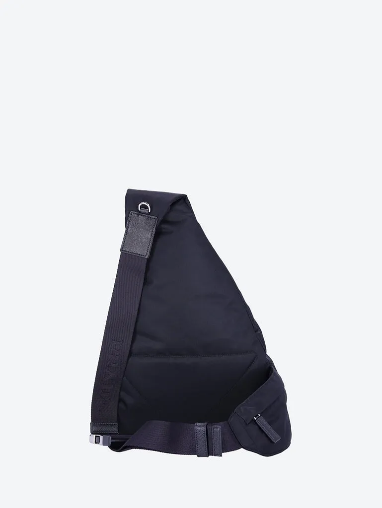 Fabric backpack with leather