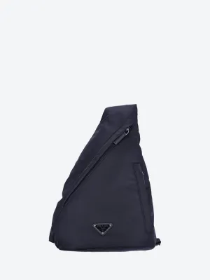 Fabric backpack with leather