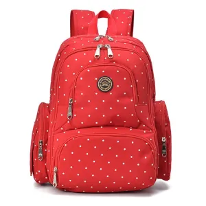 Fashion Travel Multifunctional Mother Shoulder Bag Maternity Mummy Nappy Backpack, Size: 18*30*43cm (Red Dot)