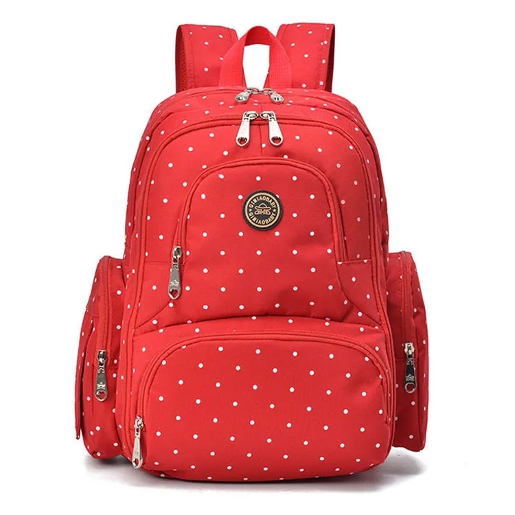 Fashion Travel Multifunctional Mother Shoulder Bag Maternity Mummy Nappy Backpack, Size: 18*30*43cm (Red Dot)