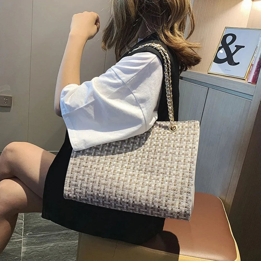 Fashionable Canvas Weaved Shoulder Bag