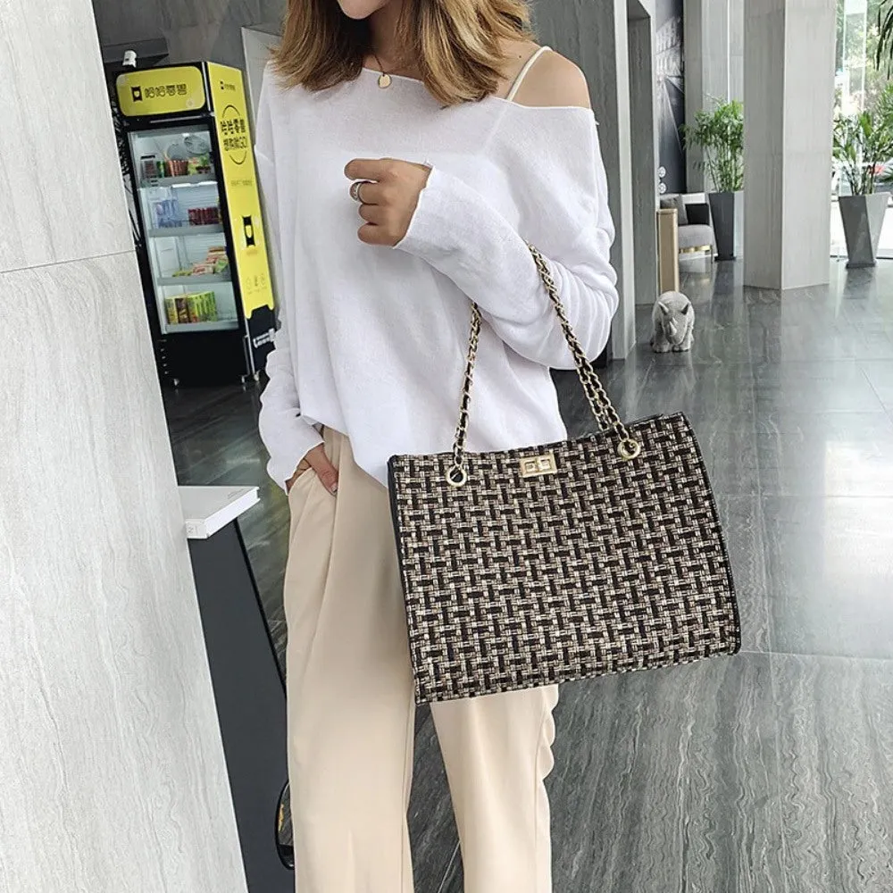 Fashionable Canvas Weaved Shoulder Bag