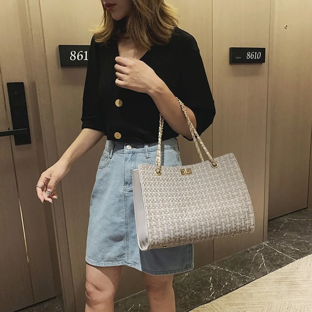 Fashionable Canvas Weaved Shoulder Bag