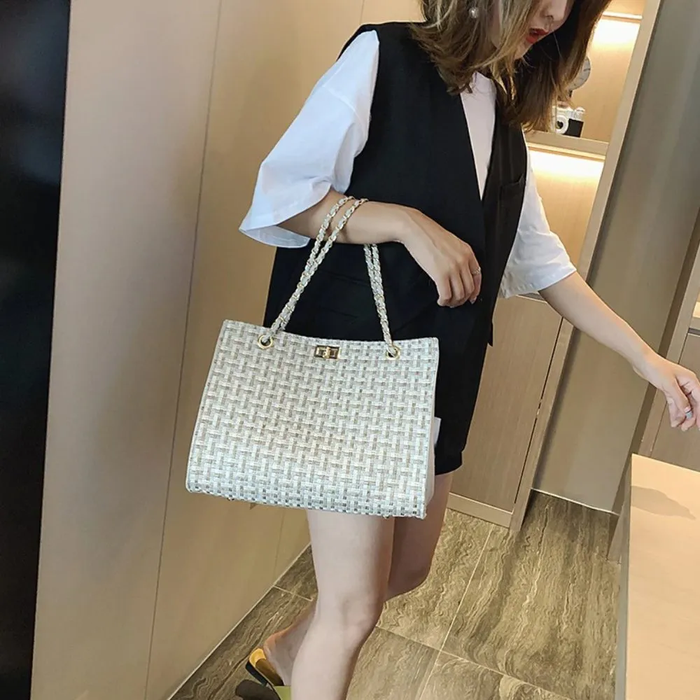 Fashionable Canvas Weaved Shoulder Bag