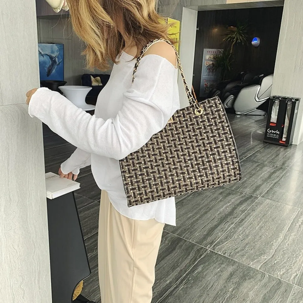 Fashionable Canvas Weaved Shoulder Bag