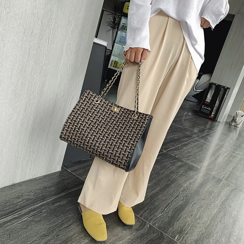 Fashionable Canvas Weaved Shoulder Bag