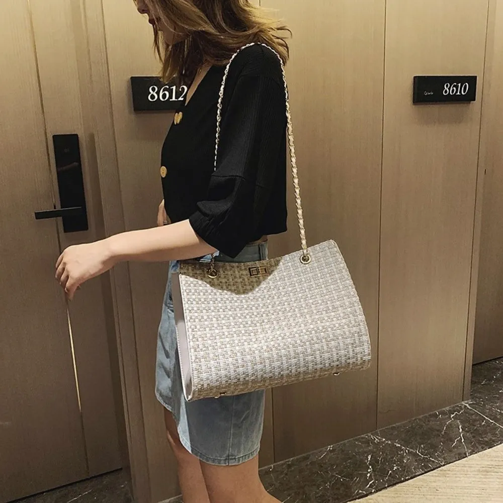 Fashionable Canvas Weaved Shoulder Bag