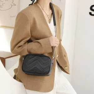 Fashionable Genuine Leather Cowhide Small Crossbody Bag for Women