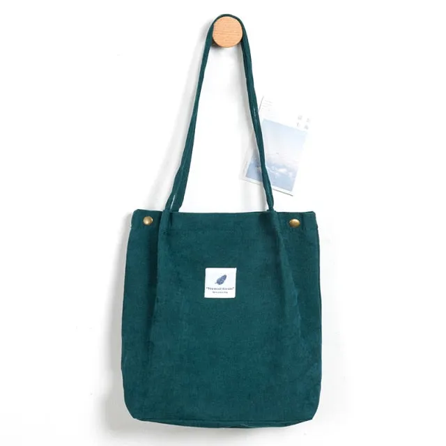 Foldable Corduroy Shopping Bag