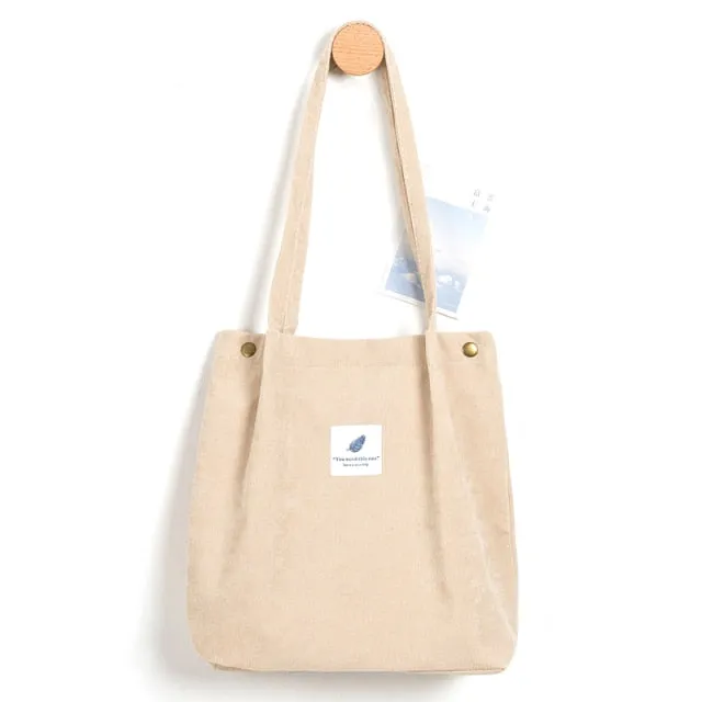 Foldable Corduroy Shopping Bag