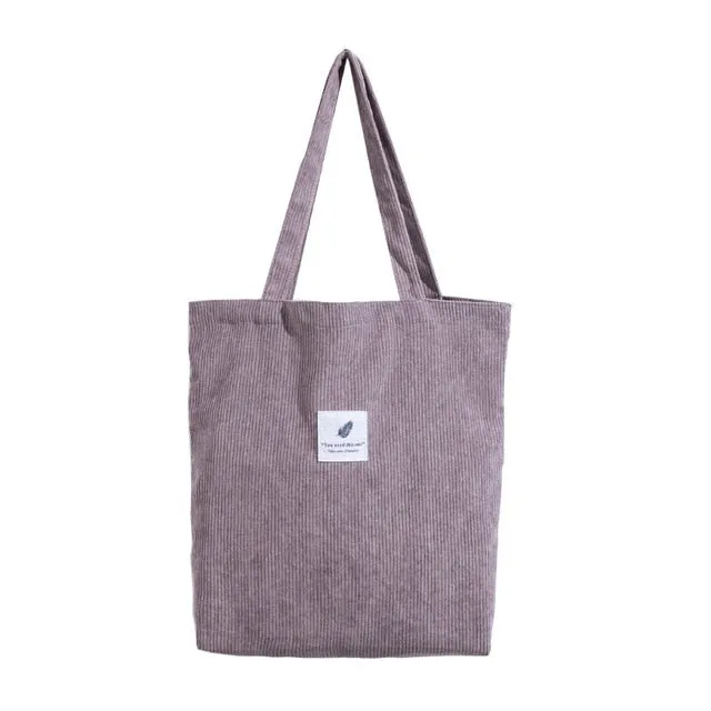 Foldable Corduroy Shopping Bag