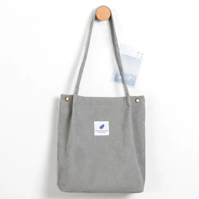 Foldable Corduroy Shopping Bag