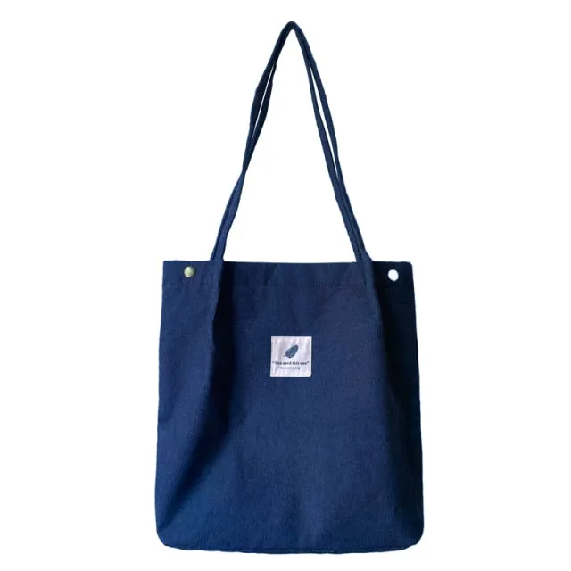 Foldable Corduroy Shopping Bag