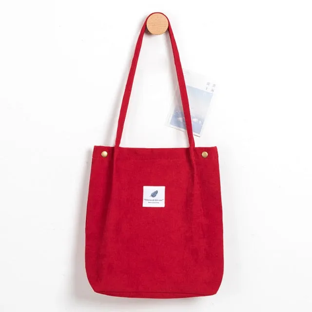 Foldable Corduroy Shopping Bag