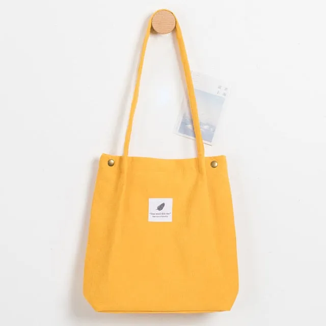 Foldable Corduroy Shopping Bag