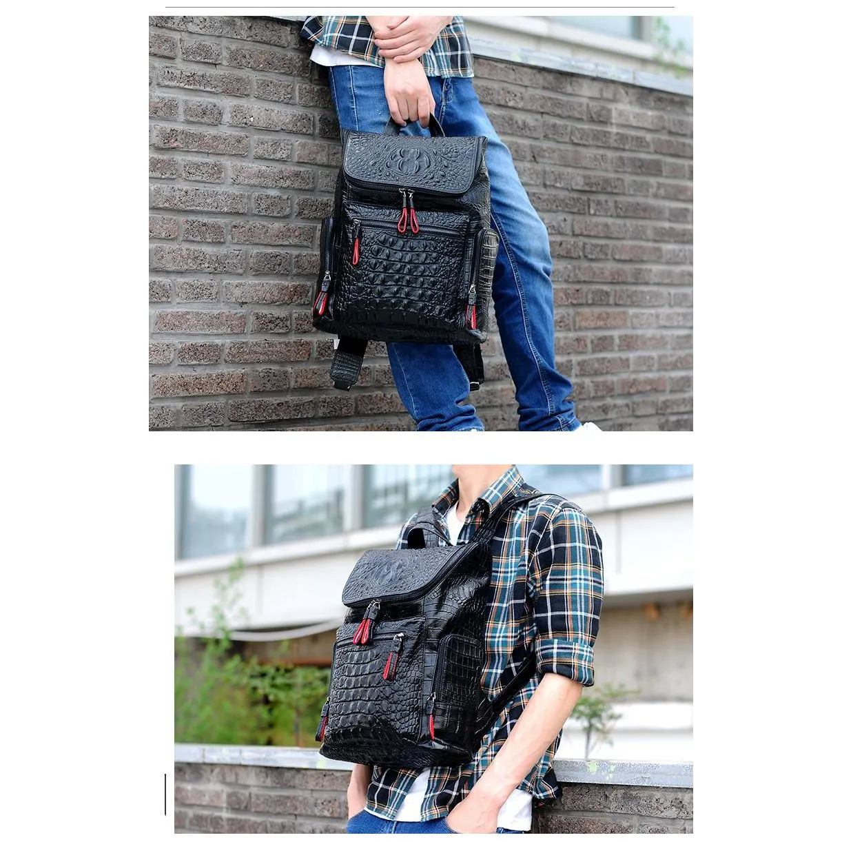 GatorLuxe Exotic Zipper Softback Flap Backpack