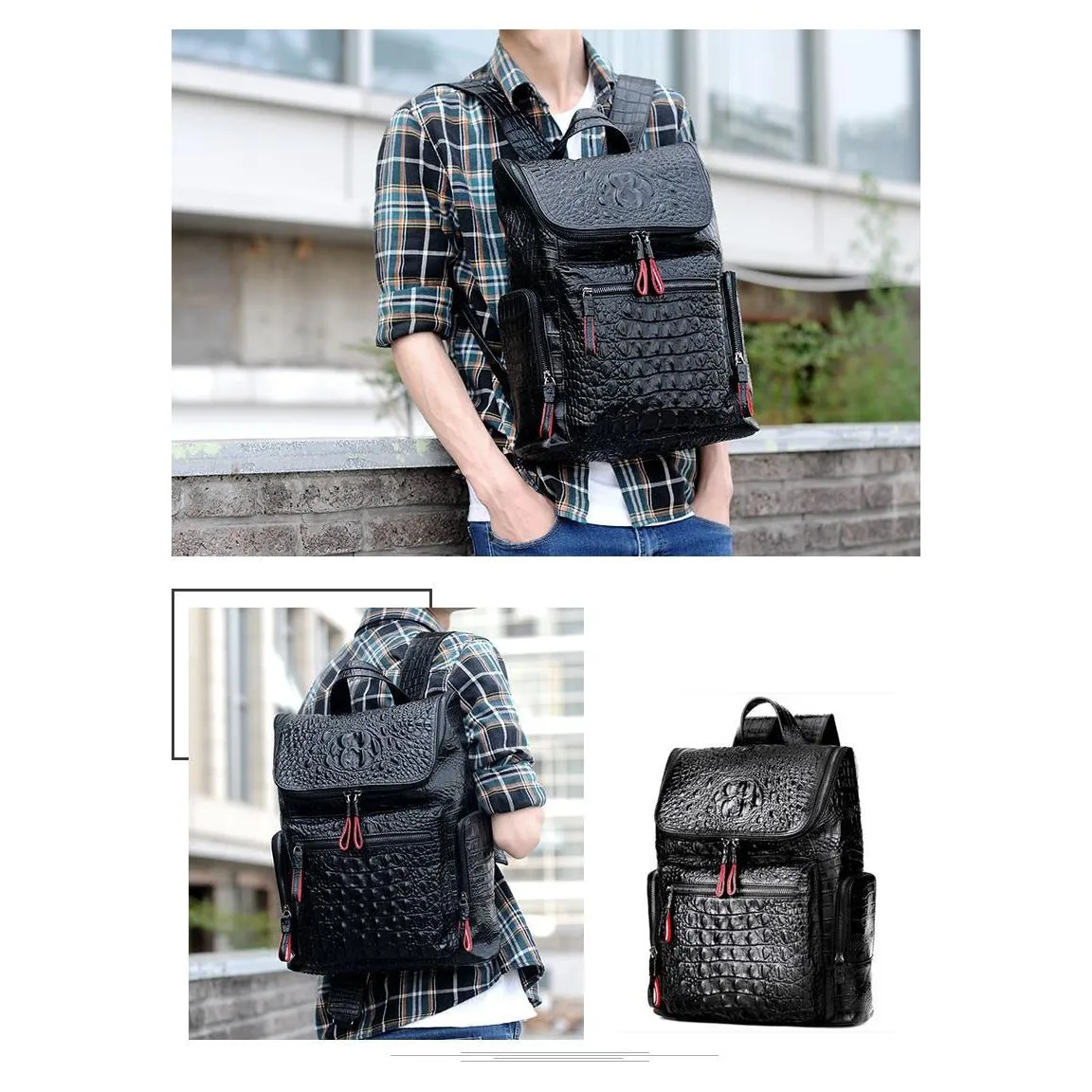 GatorLuxe Exotic Zipper Softback Flap Backpack