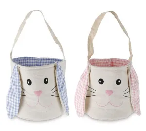 Gingham Easter Bunny Bag: Pink/Blue