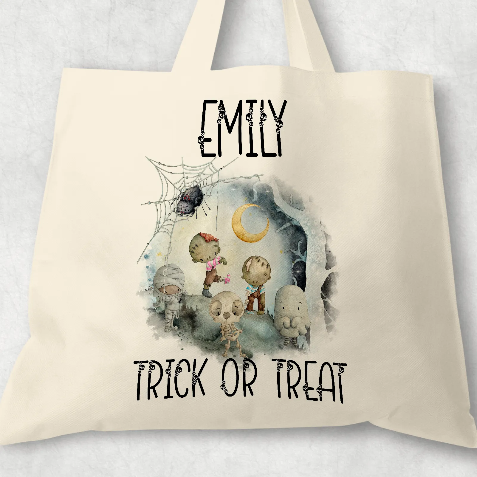 Graveyard Halloween Trick or Treat Tote Bag