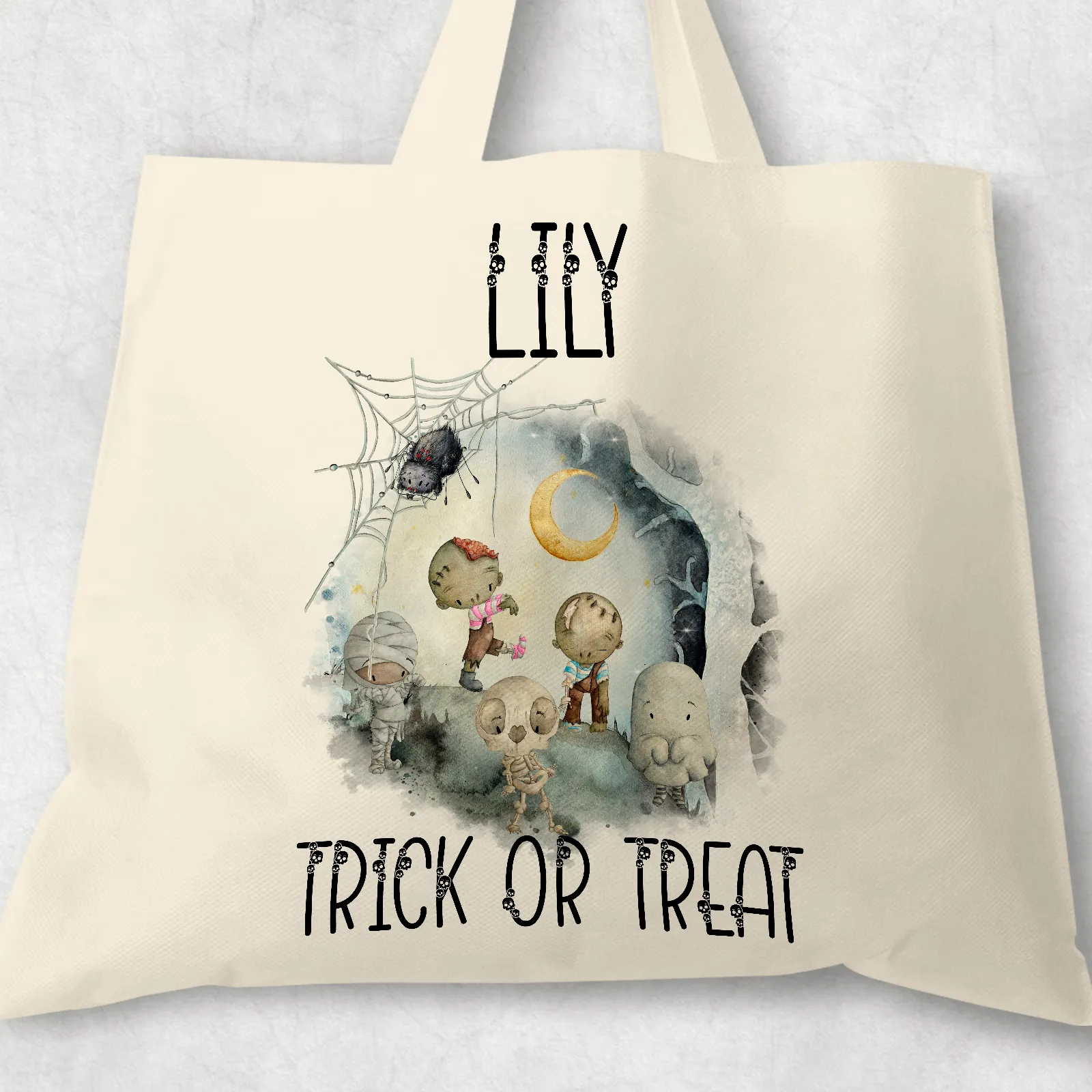 Graveyard Halloween Trick or Treat Tote Bag