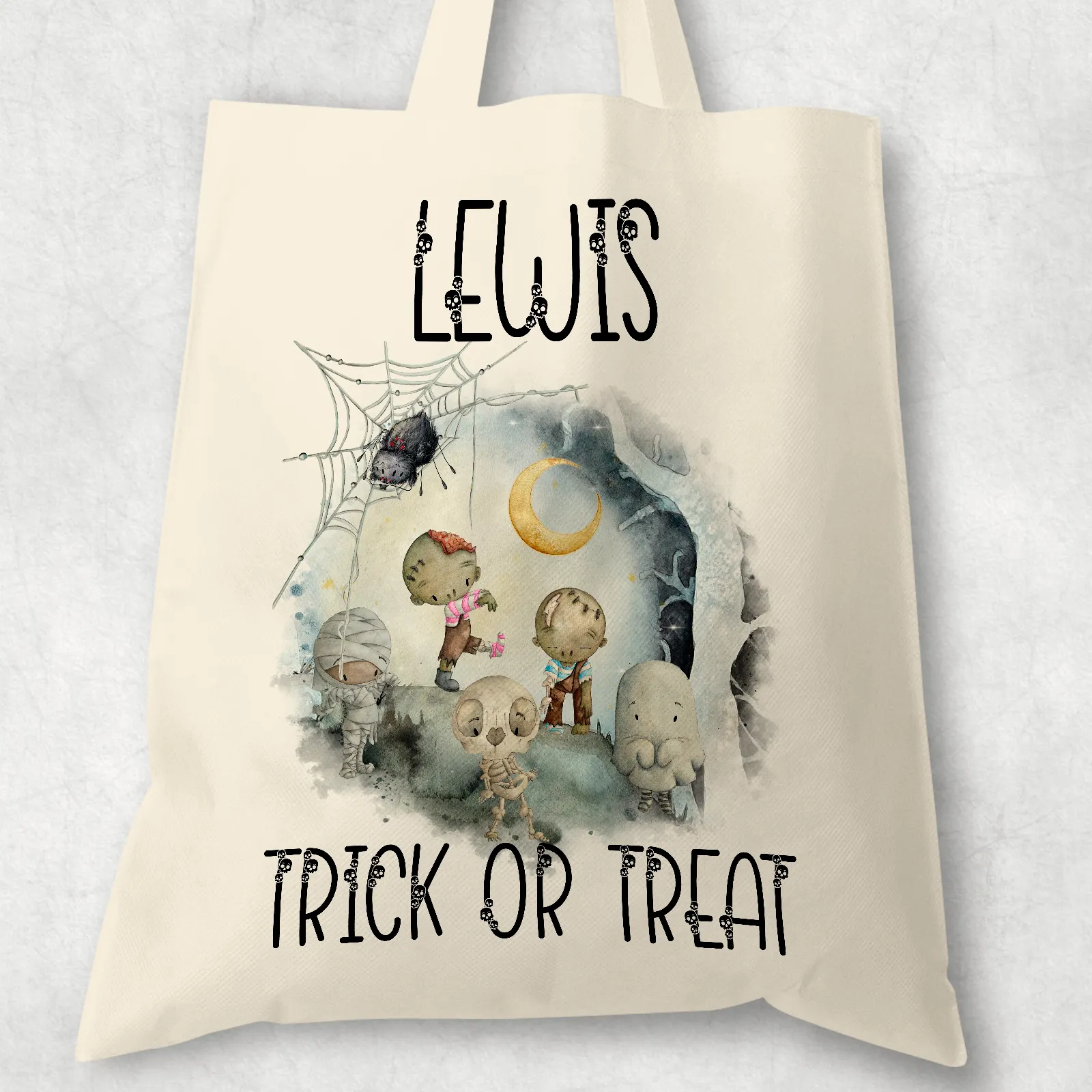 Graveyard Halloween Trick or Treat Tote Bag