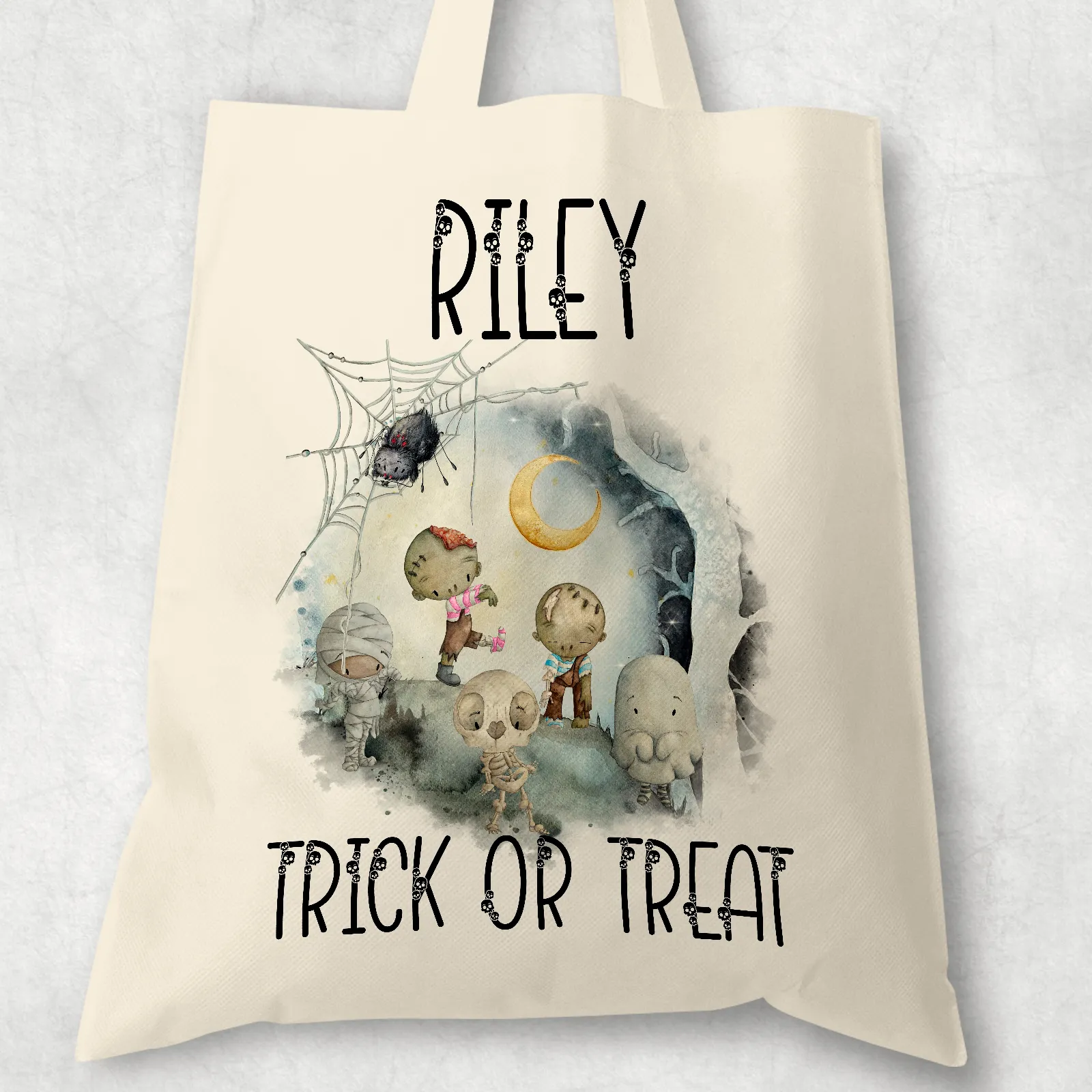 Graveyard Halloween Trick or Treat Tote Bag