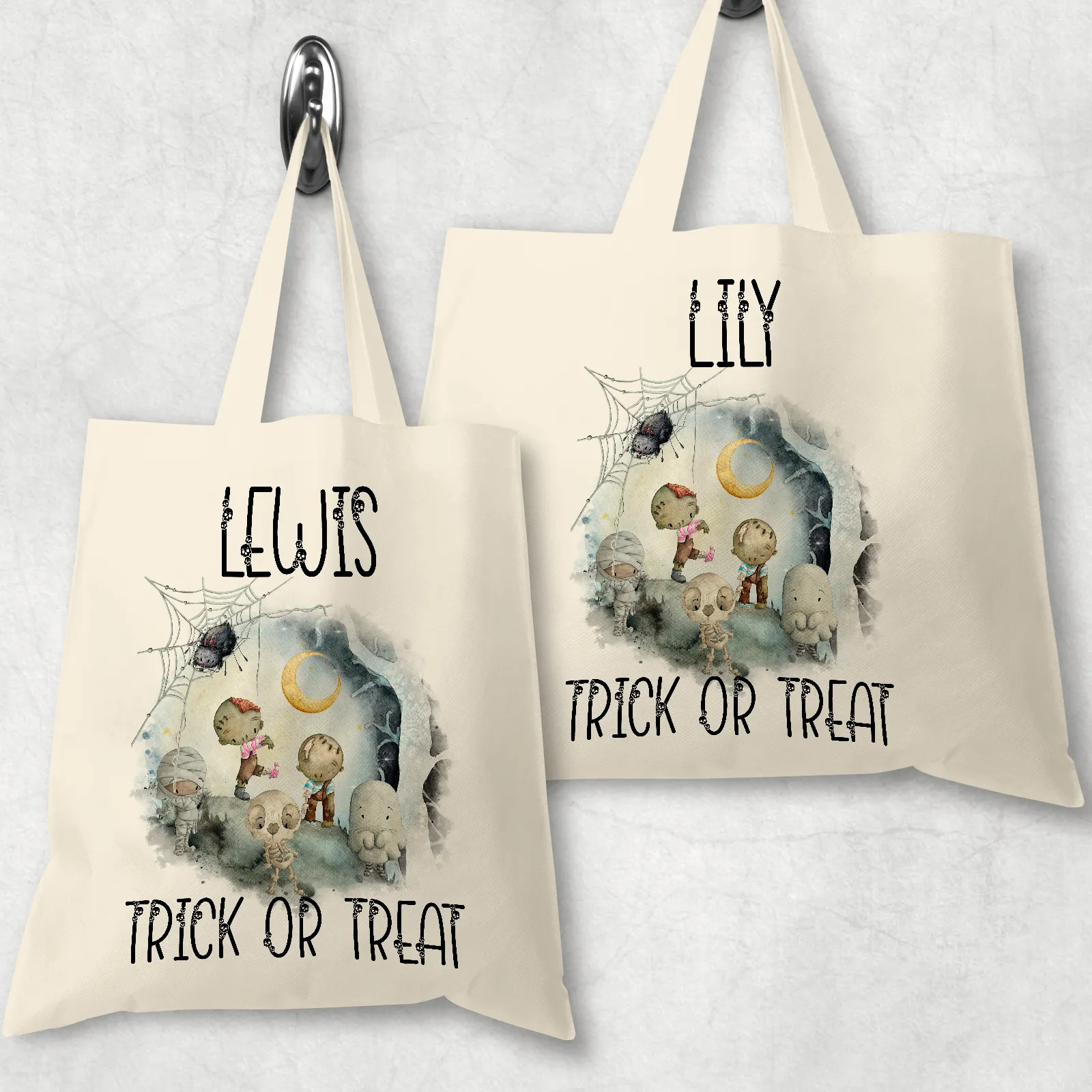 Graveyard Halloween Trick or Treat Tote Bag