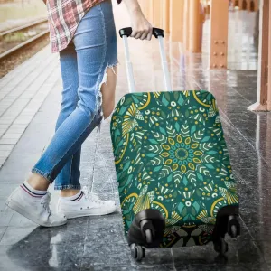 Green Mandala Luggage Cover