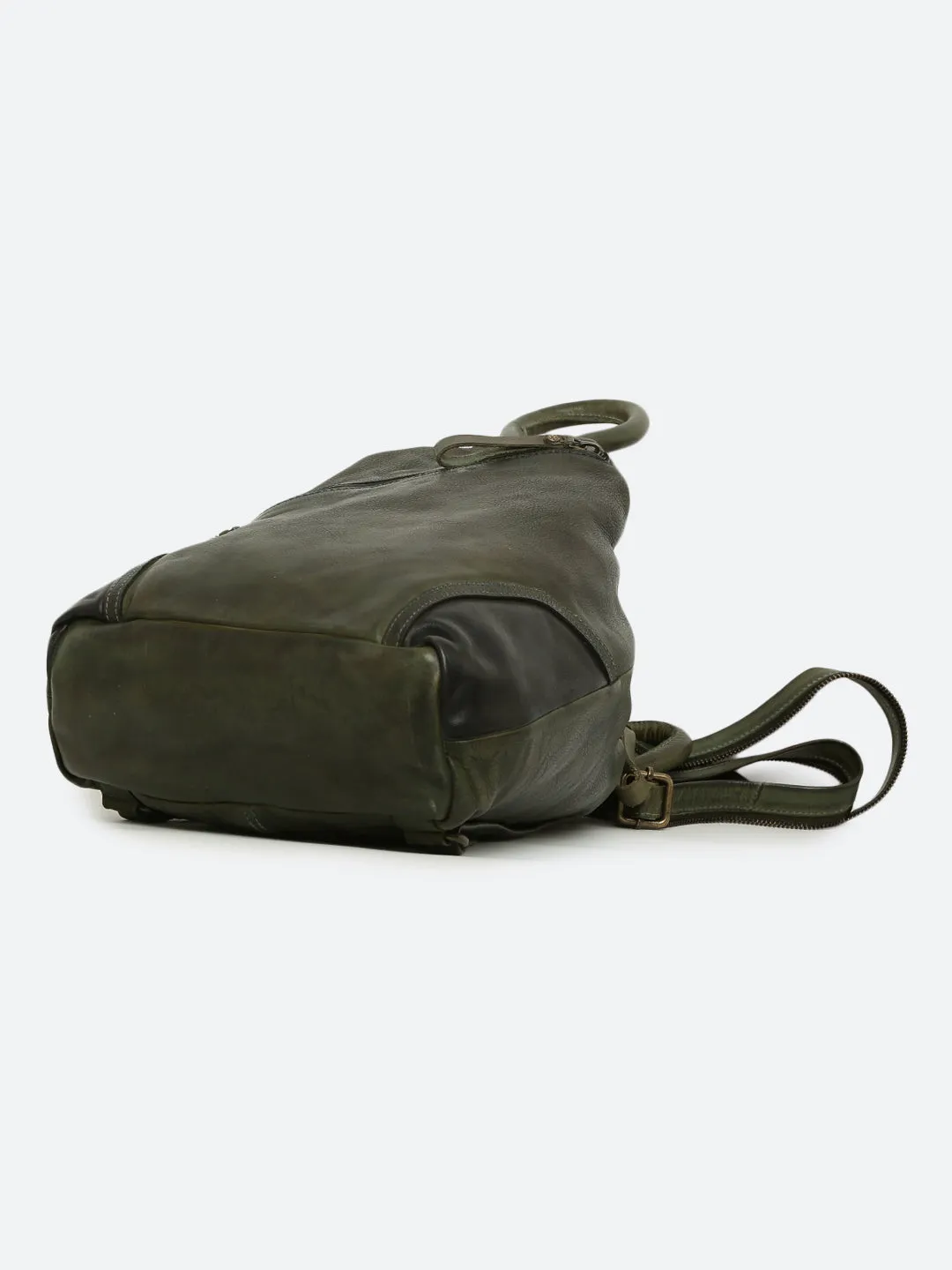 Green Thunder: Bikers Backpack In Dual Color