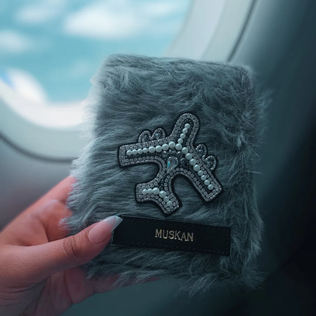 Grey Fur Passport Cover