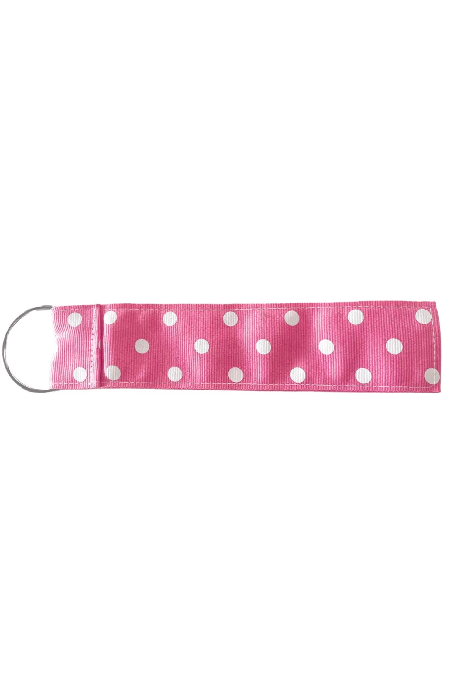 Grosgrain Key Rings | Pale Pink/White Spot