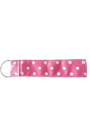 Grosgrain Key Rings | Pale Pink/White Spot