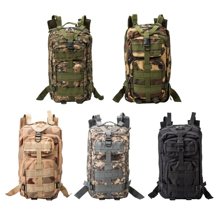 INDEPMAN DL-B002A Fashion Camouflage Style Men Oxford Cloth Backpack Shoulders Bag 25L Outdoors Hiking Camping Travelling Bag 3P  Package with Expanded MOLLE & IND Shoulder Pad & Adjustable Shoulder Strap, Size: 43 x 26 x 23 cm