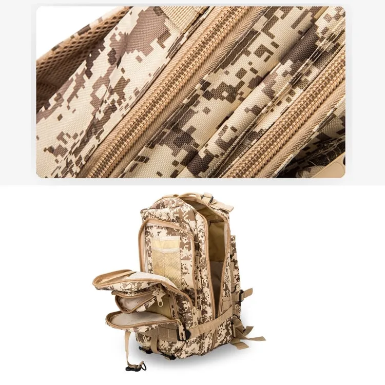 INDEPMAN DL-B002A Fashion Camouflage Style Men Oxford Cloth Backpack Shoulders Bag 25L Outdoors Hiking Camping Travelling Bag 3P  Package with Expanded MOLLE & IND Shoulder Pad & Adjustable Shoulder Strap, Size: 43 x 26 x 23 cm