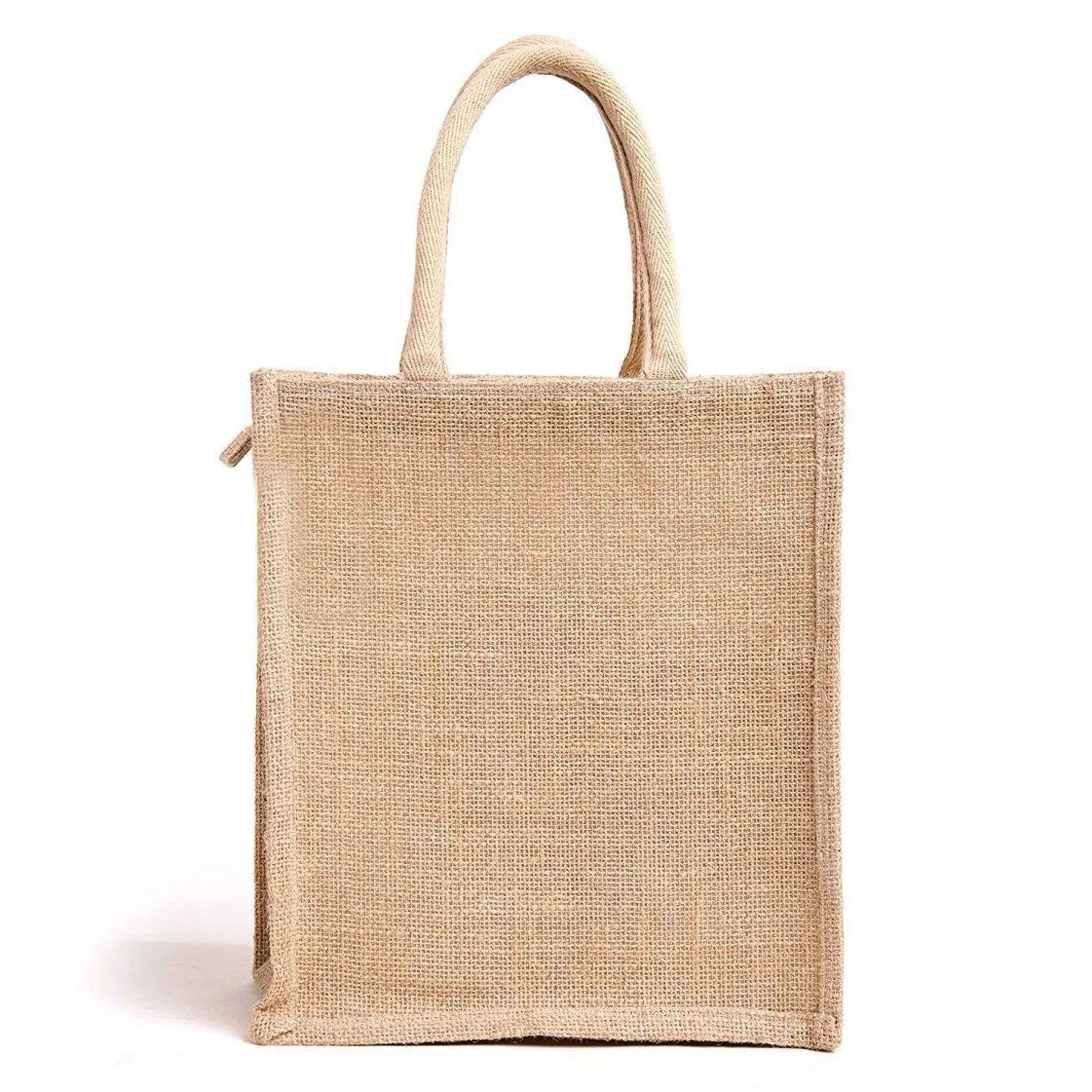 Jute Bags for Lunch Box with Zip | Jute Tote Bag | Jute Tiffin Bags | Multicoloured Jute Bag | Jute Carry Multiuse Bag Size: 26cm x 21cm