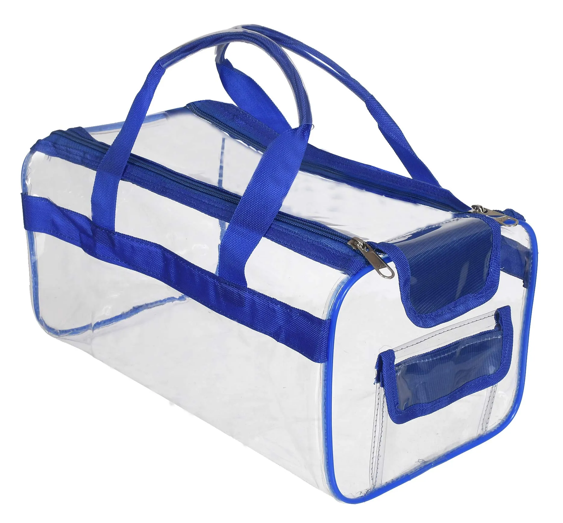 Kuber Industries Small Size Clear PVC Travel Toiletry Bag Handbag Beach Tote Bag Organizer for Men and Women (Blue) (F_26_KUBBMART017013)