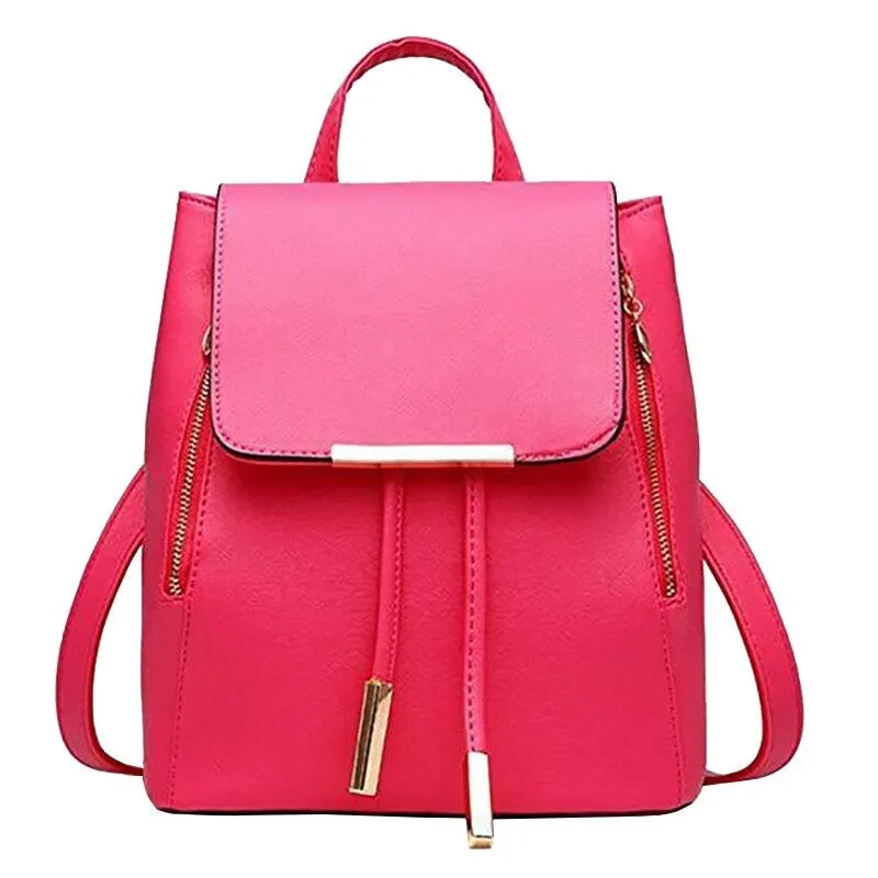 Leather Shoulder Backpack For Women