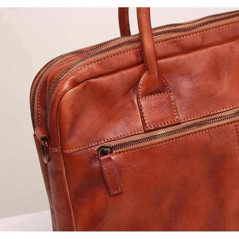 LeatherLuxe Men's Elegant Travel Bag