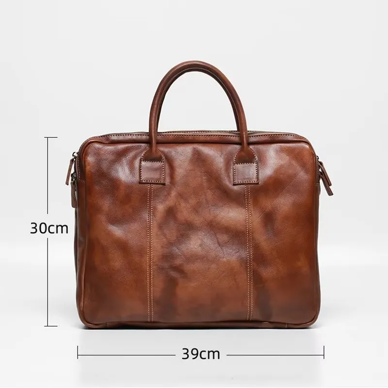 LeatherLuxe Men's Elegant Travel Bag