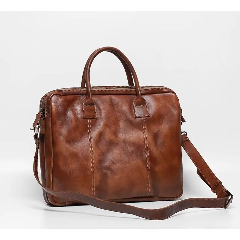 LeatherLuxe Men's Elegant Travel Bag