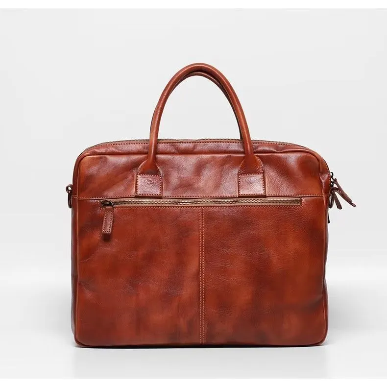 LeatherLuxe Men's Elegant Travel Bag