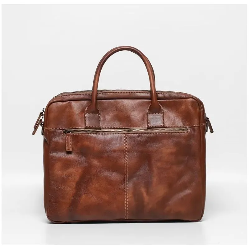 LeatherLuxe Men's Elegant Travel Bag