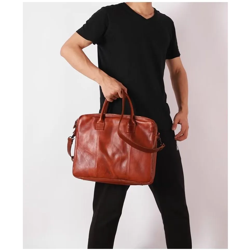 LeatherLuxe Men's Elegant Travel Bag