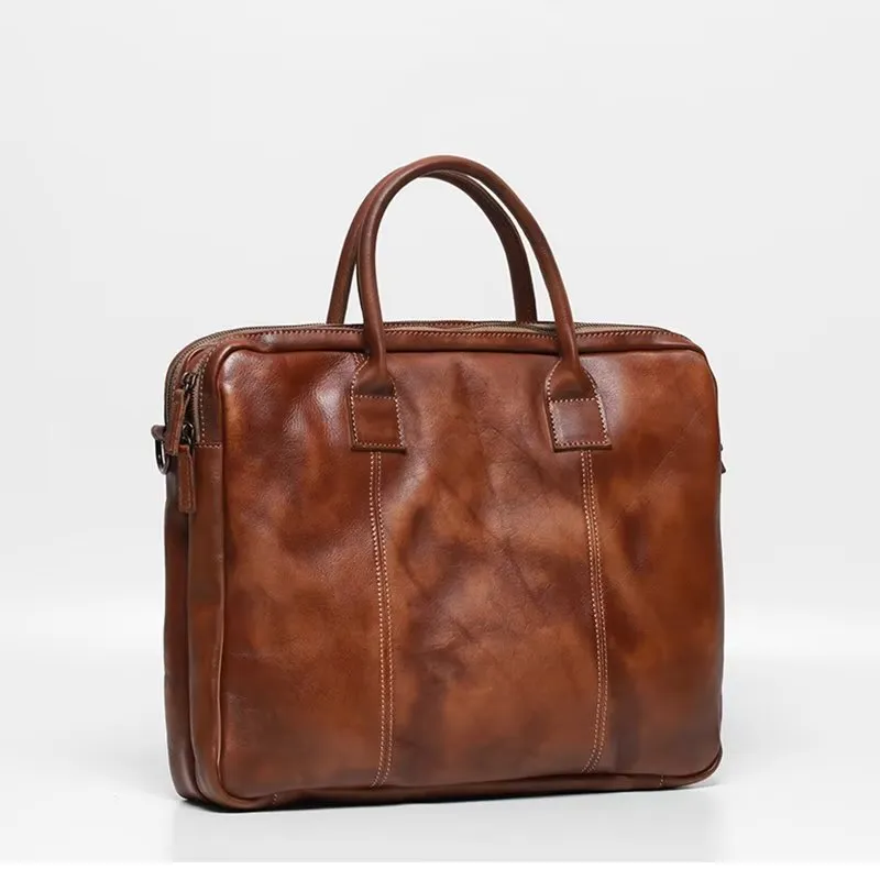 LeatherLuxe Men's Elegant Travel Bag