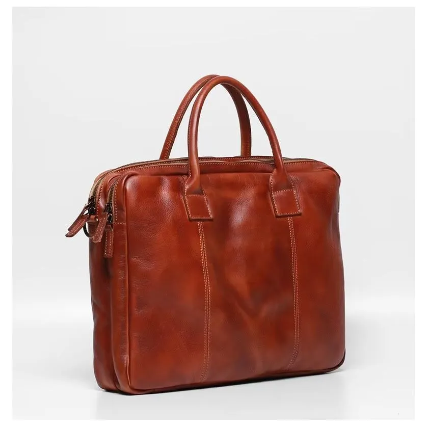 LeatherLuxe Men's Elegant Travel Bag