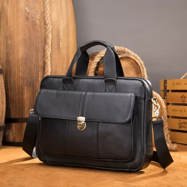 LuxeLeather Laptop Shoulder Briefcase Bag